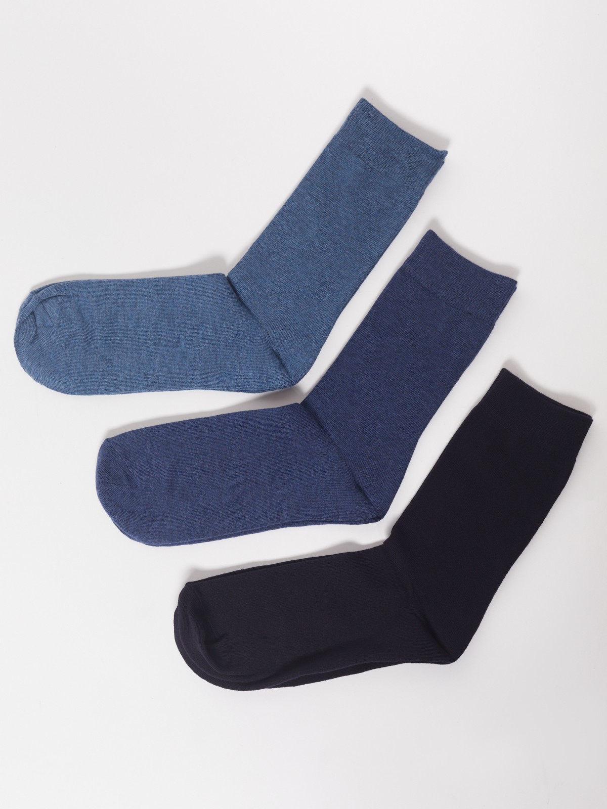 Набор высоких носков (3 пары в комплекте) zolla 01311998J025, цвет темно-синий, размер 25-27
