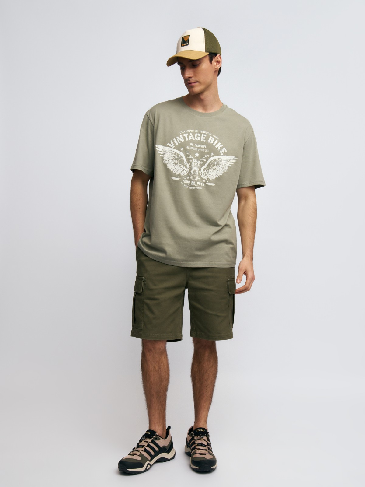 Футболка из хлопка с принтом