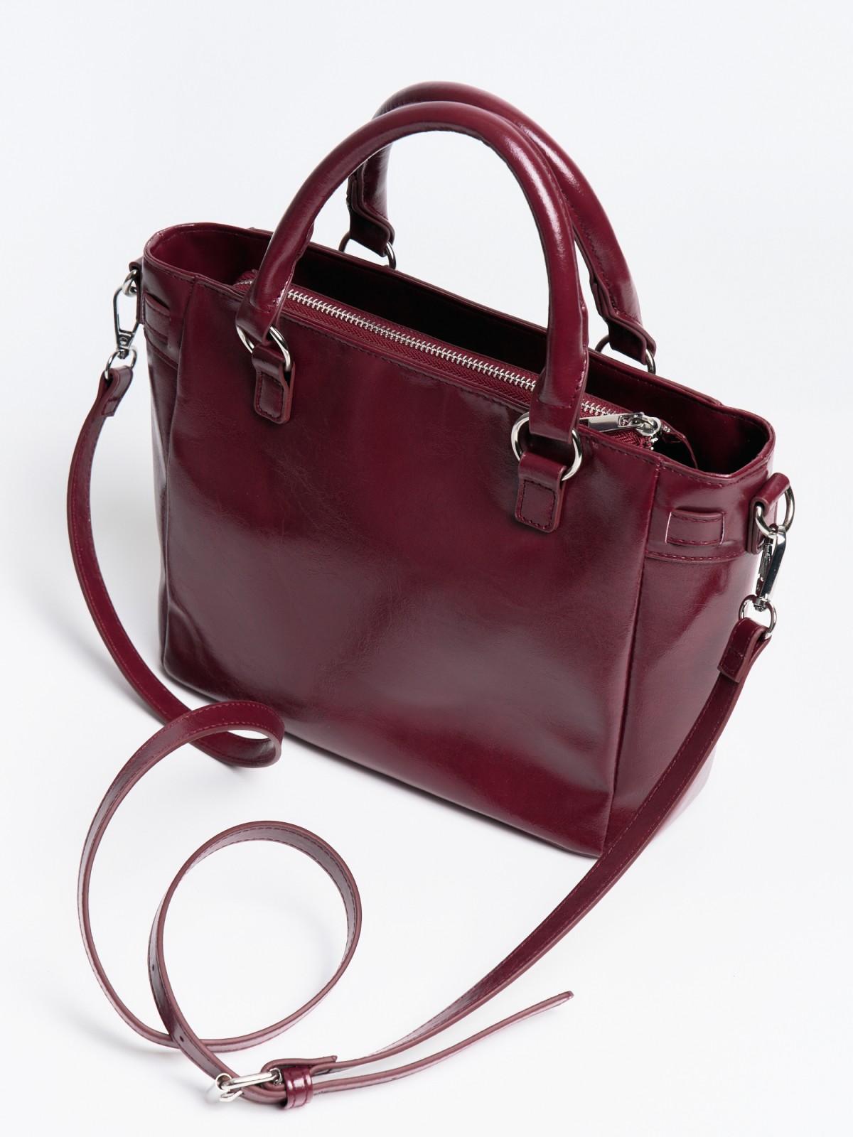 Сумка-тоут из экокожи на молнии