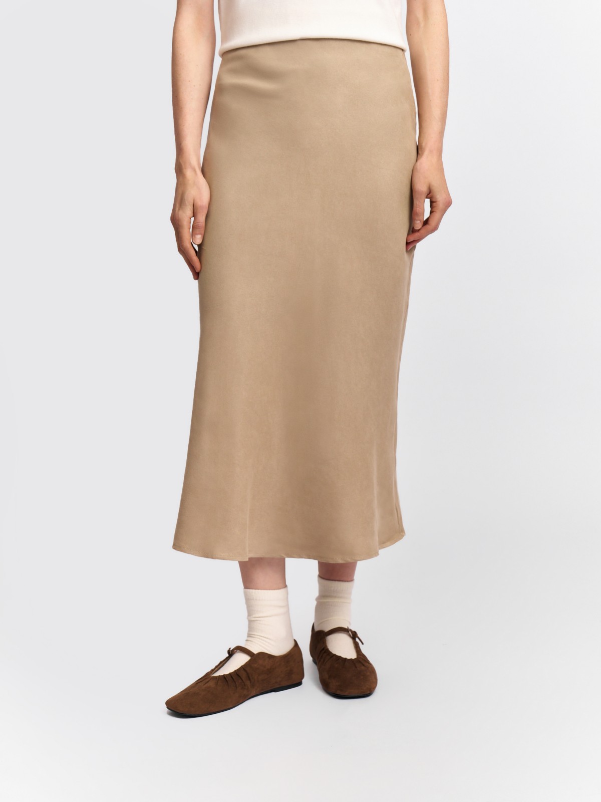 Замшевая юбка миди