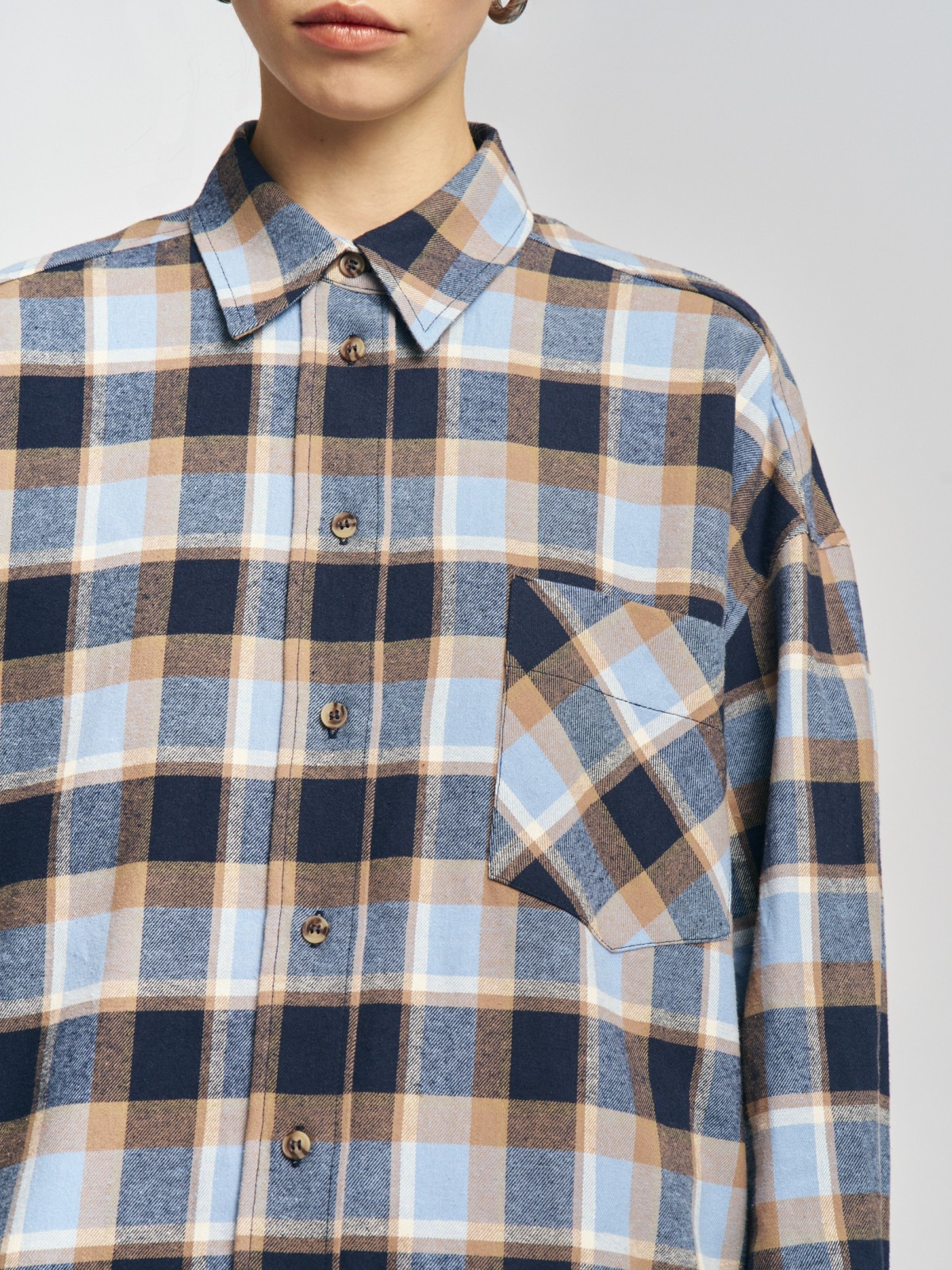 Фланелевая рубашка из хлопка в клетку