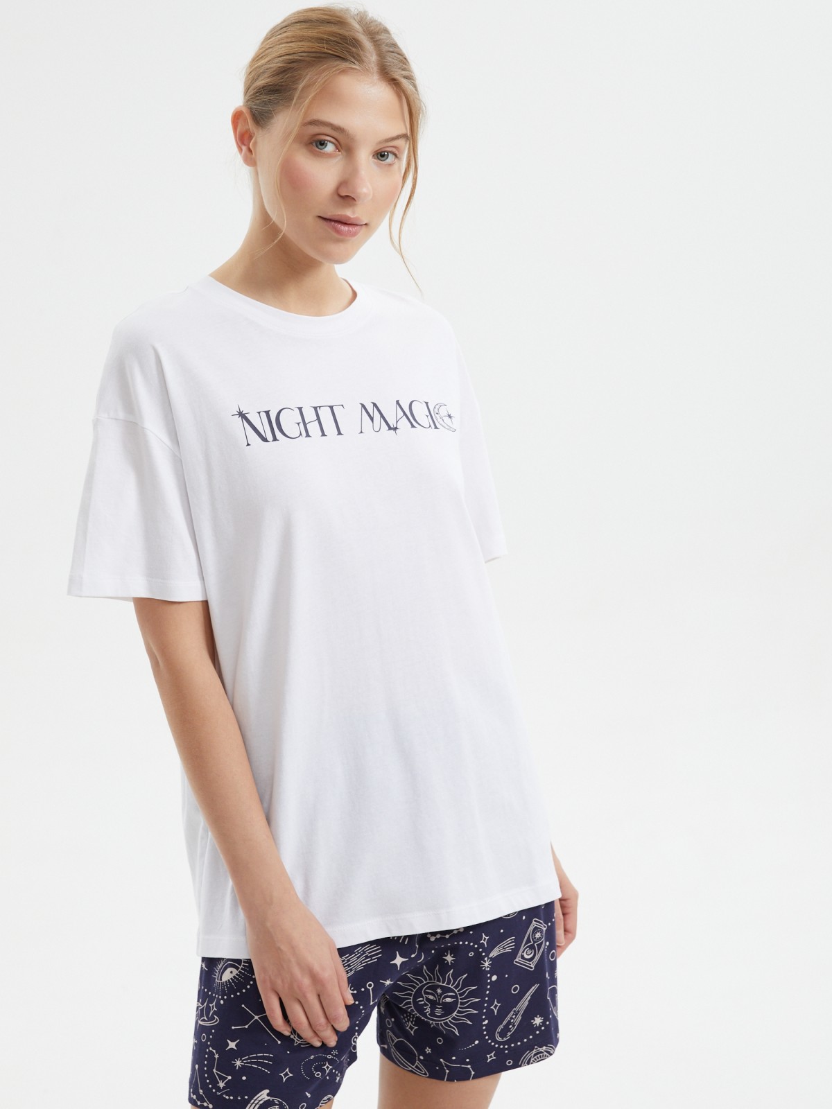 Футболка оверсайз из хлопка с надписью