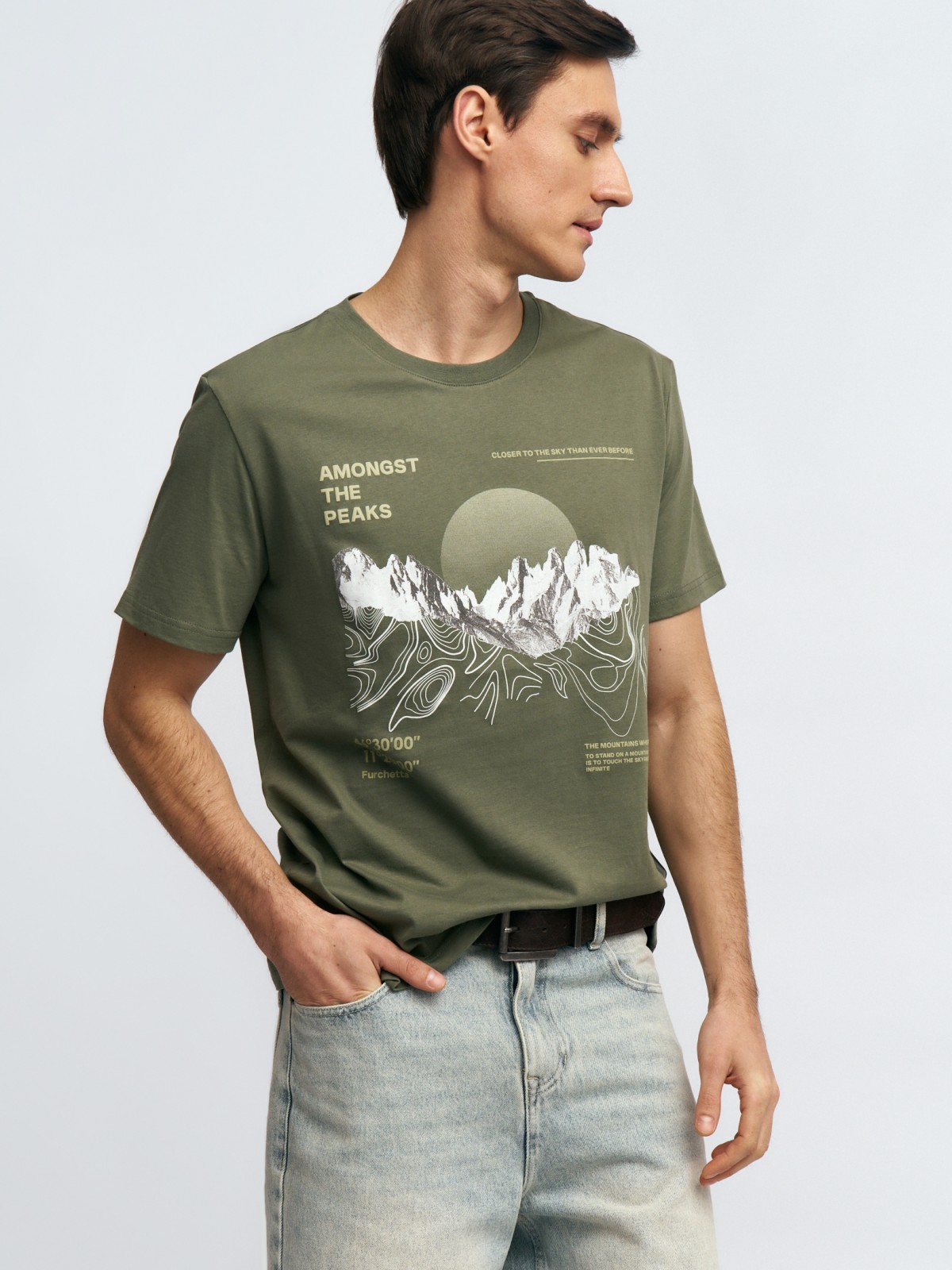 Футболка из хлопка с принтом