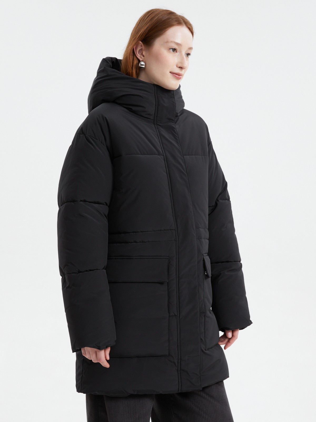 Тёплая куртка с капюшоном и кулиской