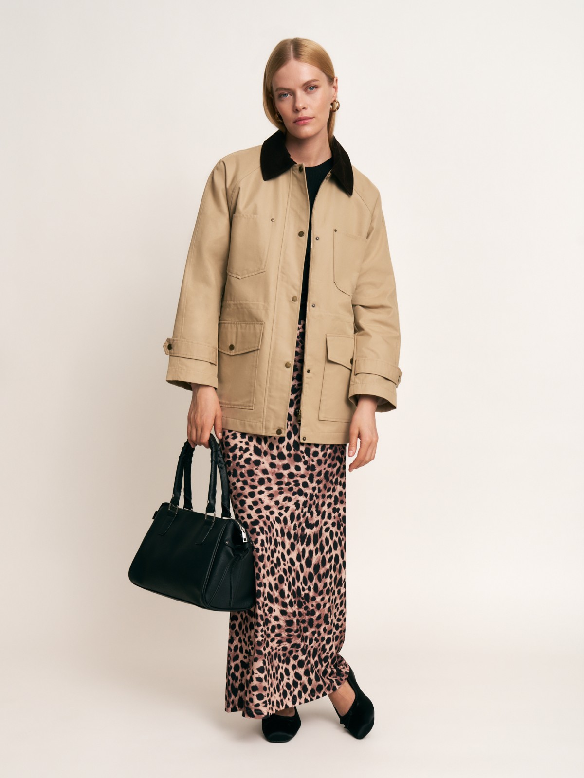 Юбка годе макси с леопардовым принтом