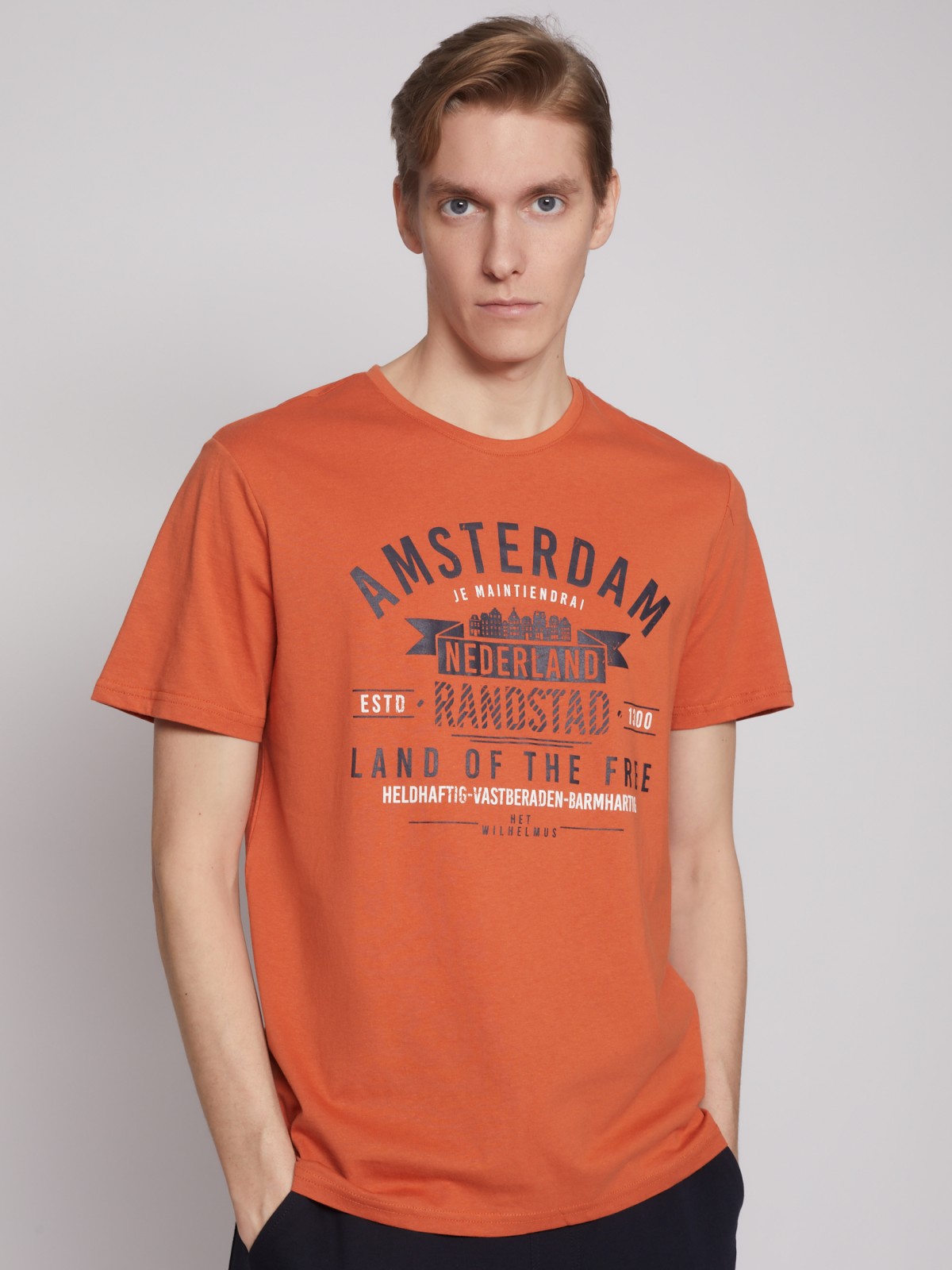 Футболка из хлопка с принтом-надписью