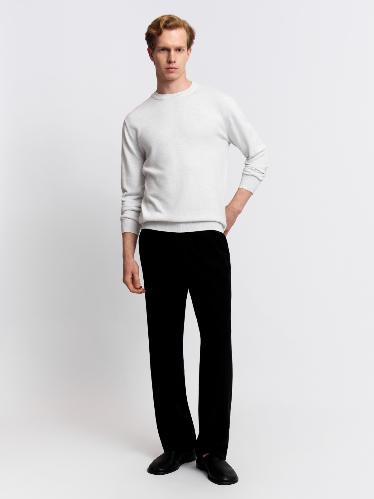 Тонкий трикотажный джемпер из хлопка