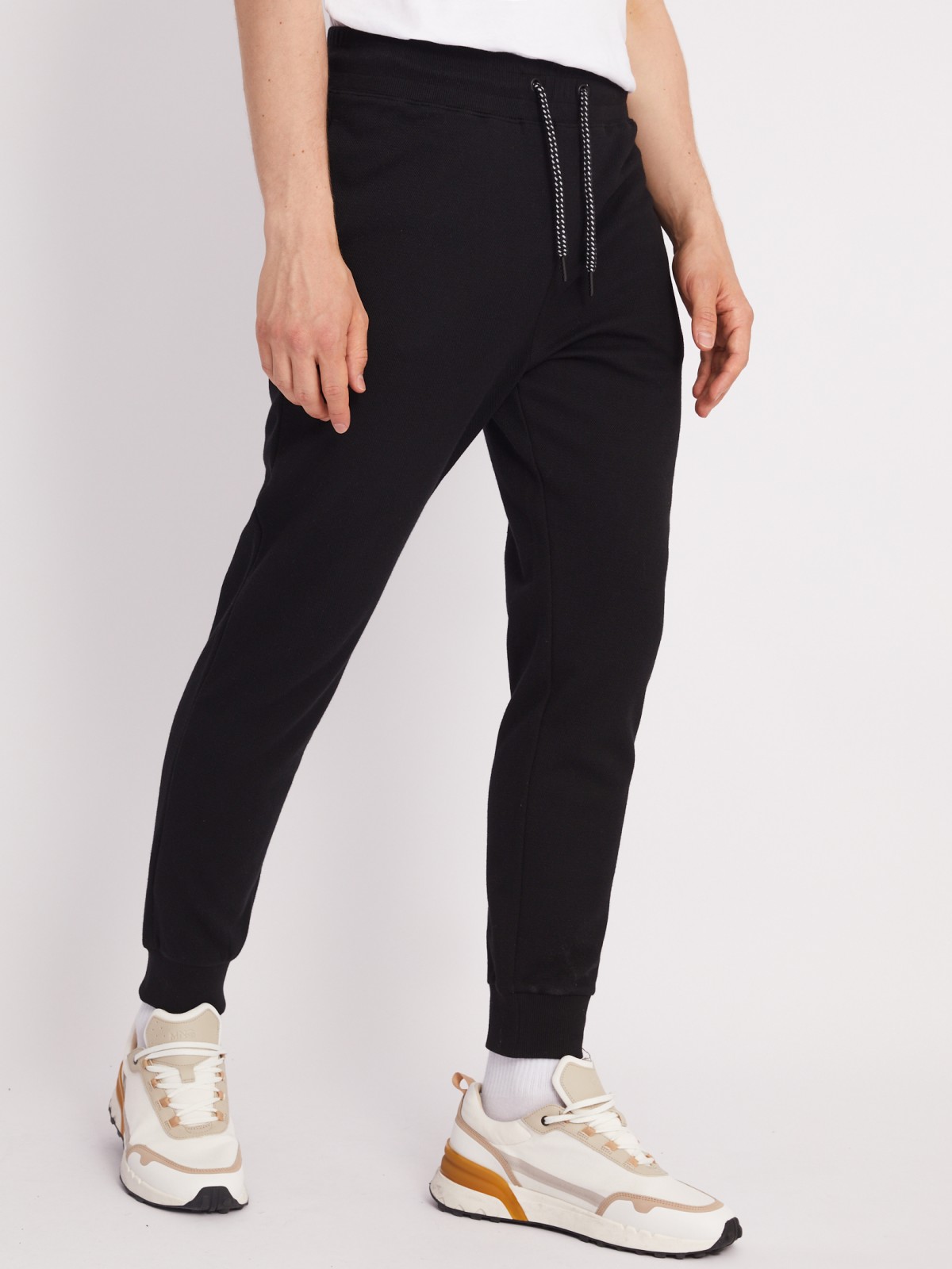 Трикотажные брюки-джоггеры в спортивном стиле zolla 21331762F012, цвет черный, размер M - фото 4