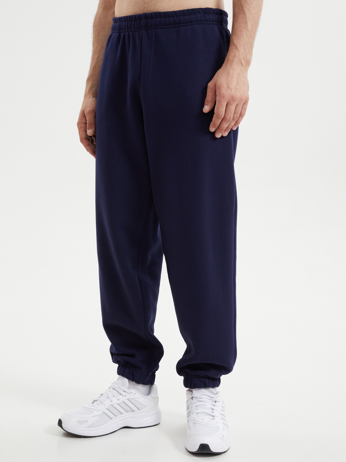 Тёплые трикотажные брюки-джоггеры с начёсом