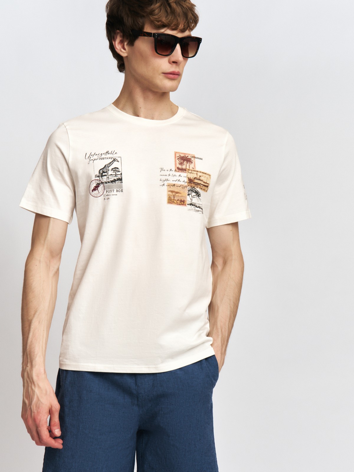 Футболка из хлопка с принтом