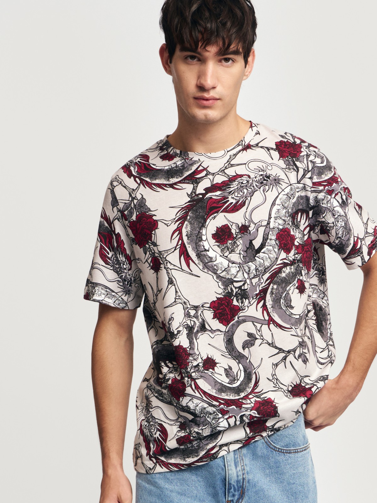 Футболка из хлопка с принтом