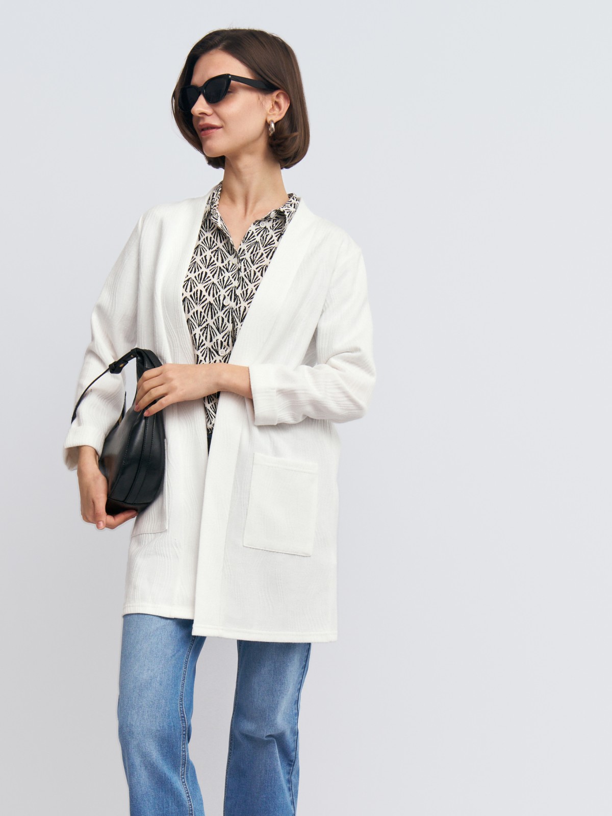 Трикотажный кардиган с карманами