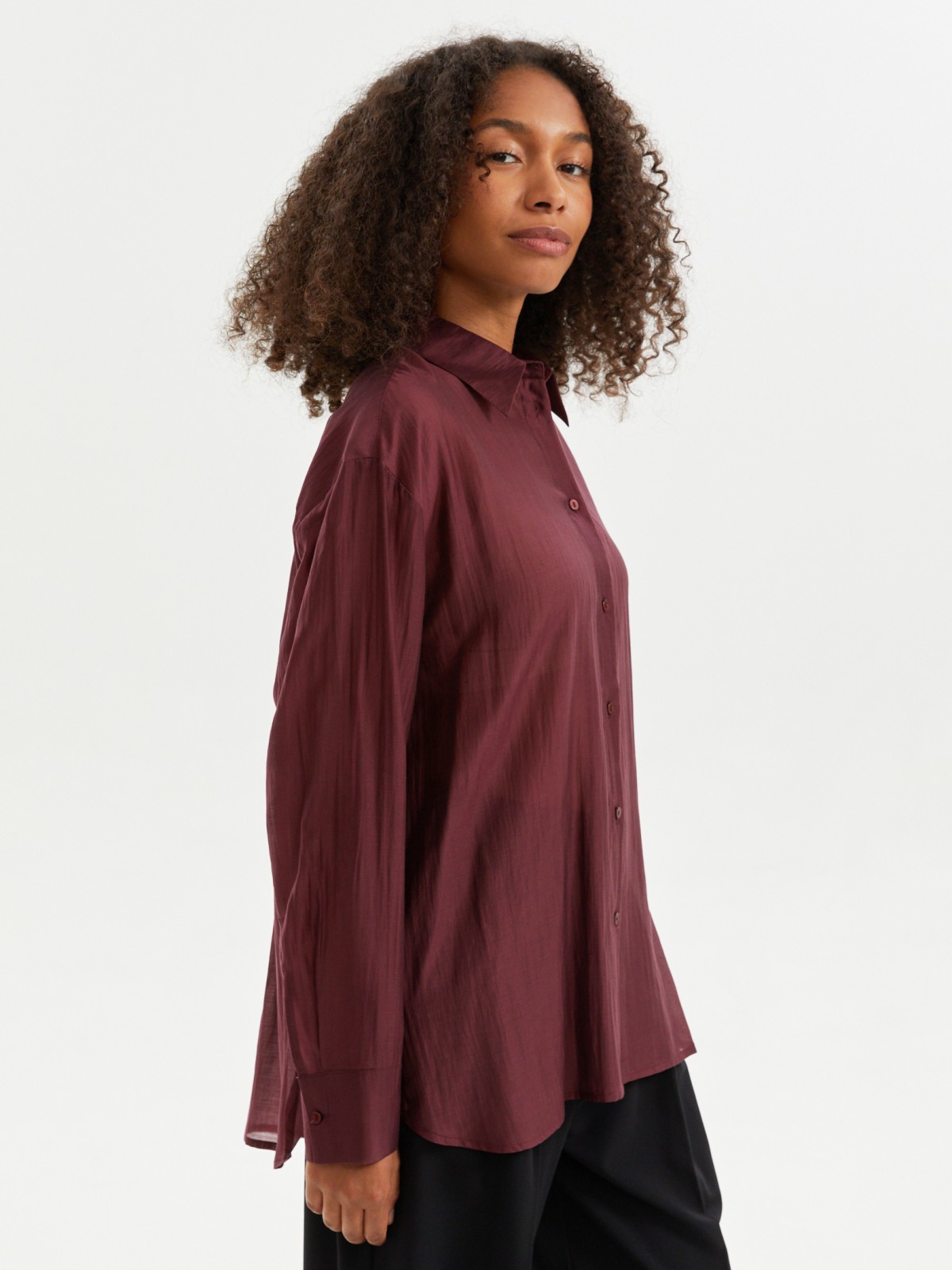 Однотонная рубашка из органзы