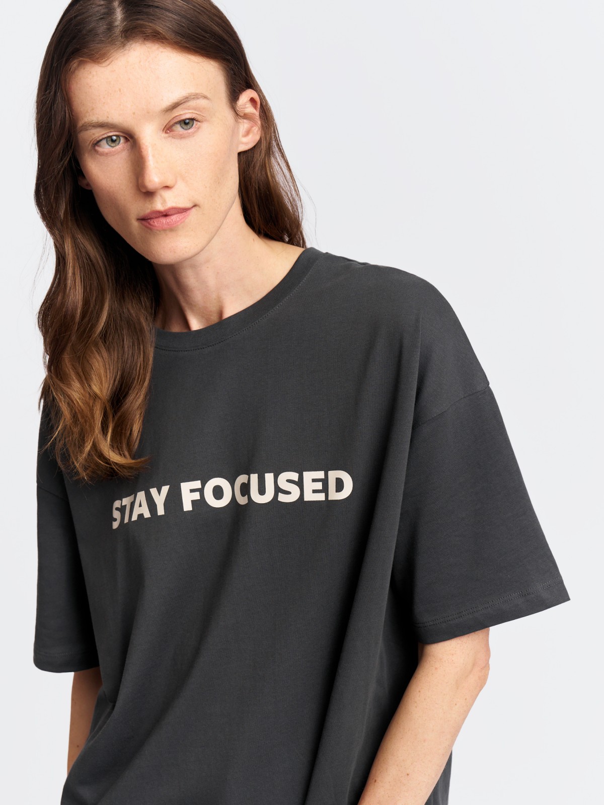 Футболка оверсайз из хлопка с принтом