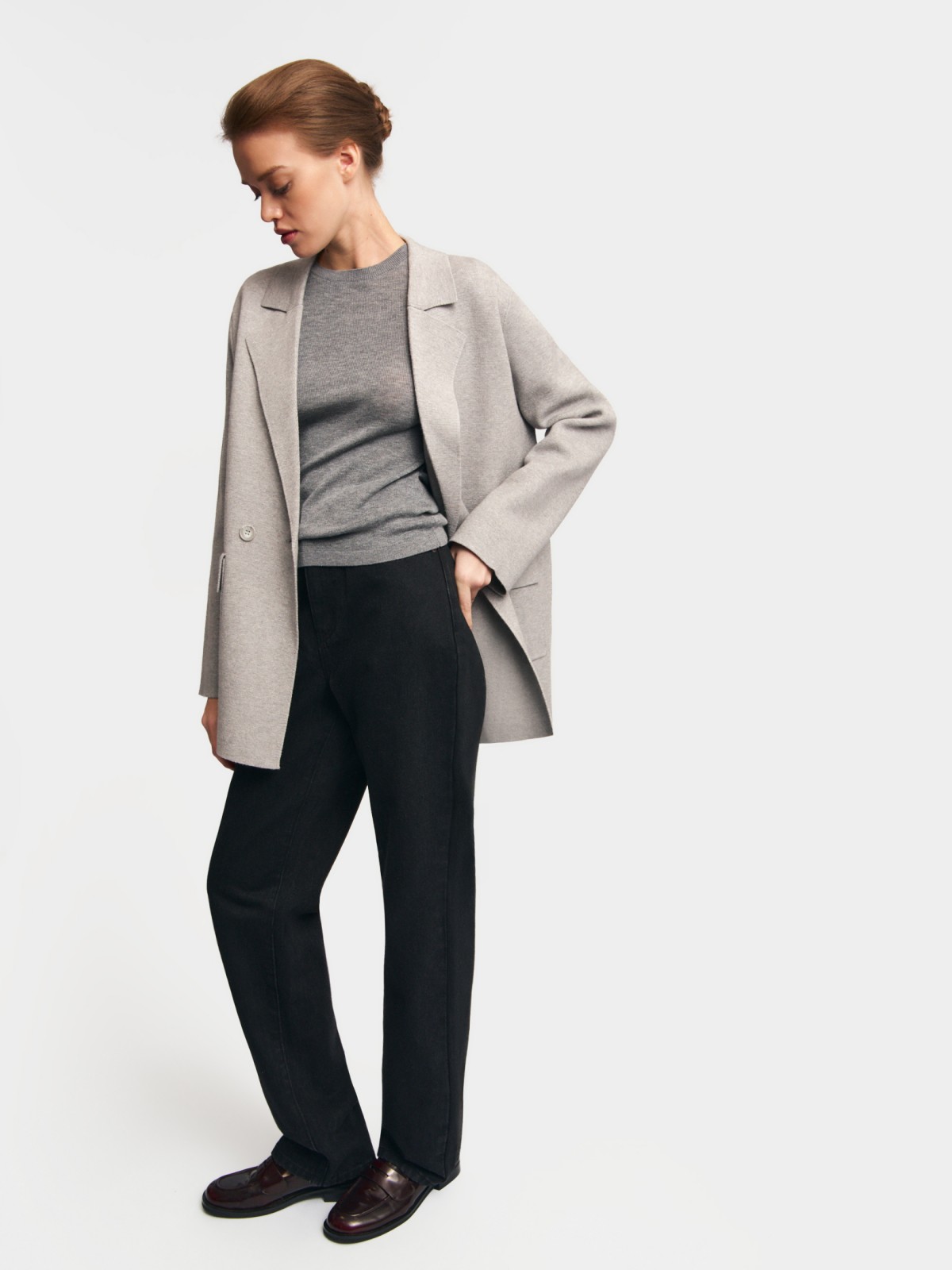 Трикотажный кардиган-жакет