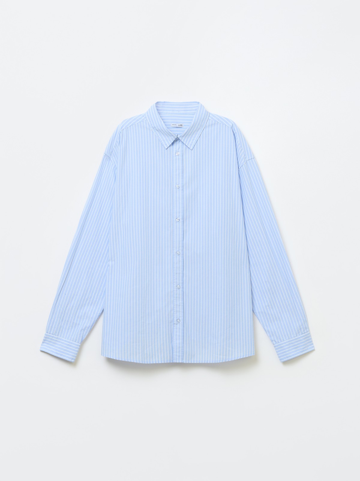 Офисная рубашка прямого силуэта с узором в полоску