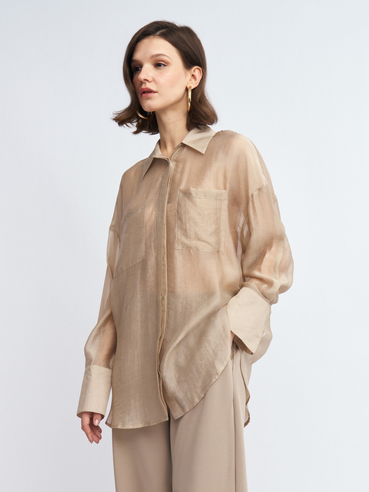 Рубашка оверсайз с нагрудными карманами