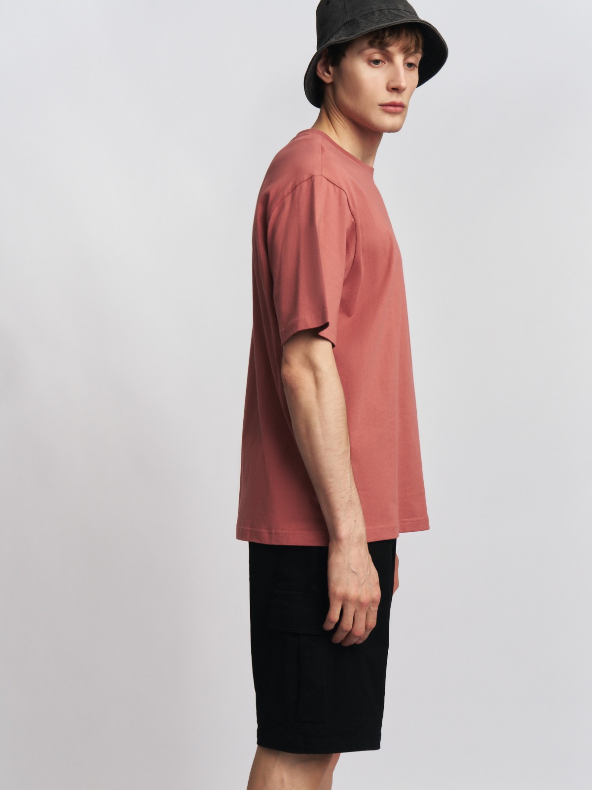 Футболка оверсайз из хлопка с принтом-надписью