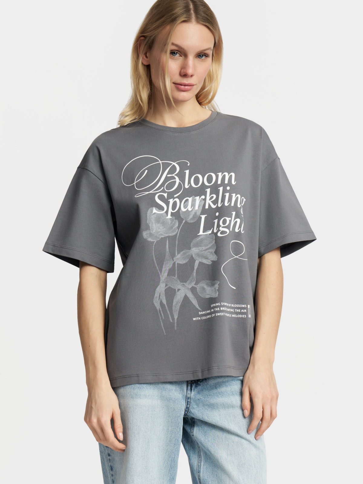 Футболка оверсайз из хлопка с принтом