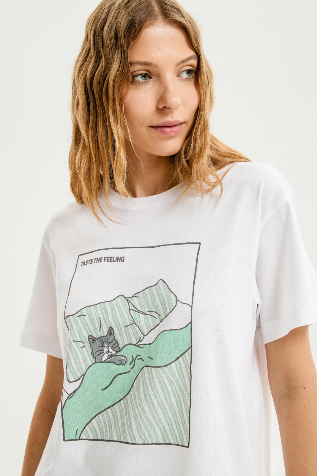 Футболка оверсайз из хлопка с принтом