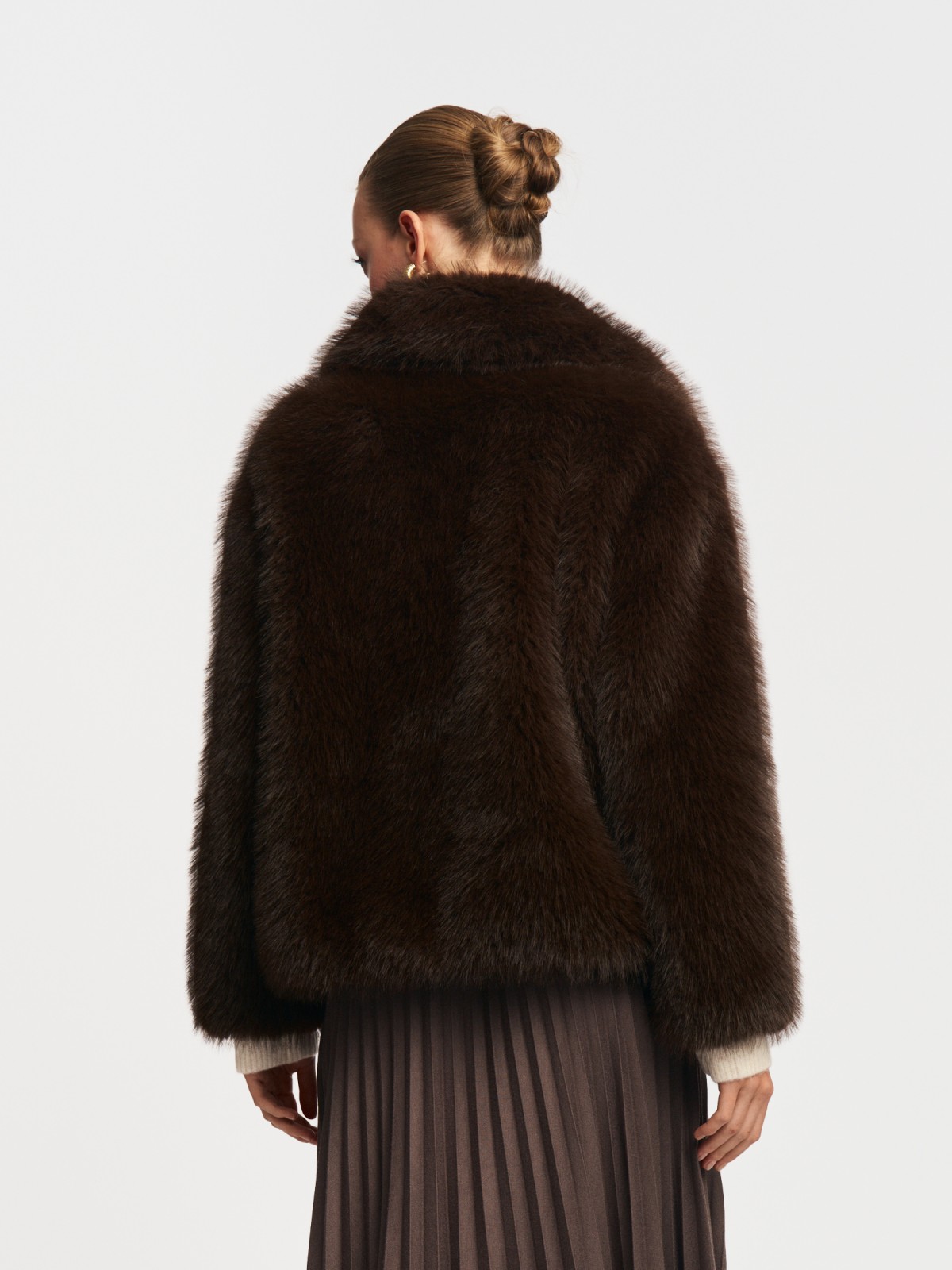 Тёплая куртка-шуба из экомеха