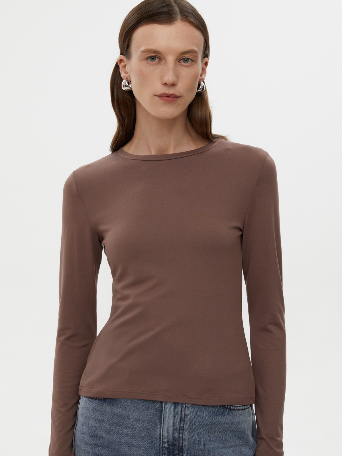 Однотонный трикотажный лонгслив