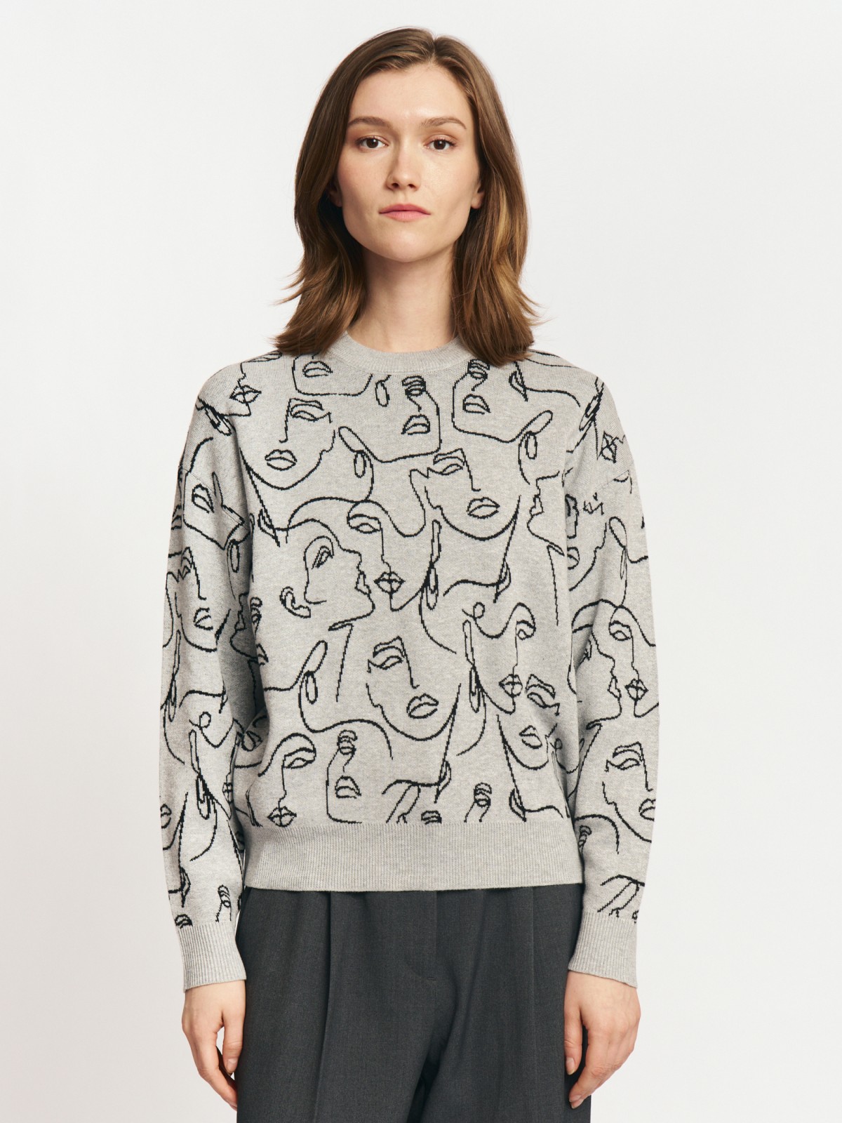 Джемпер из вязаного трикотажа с узором