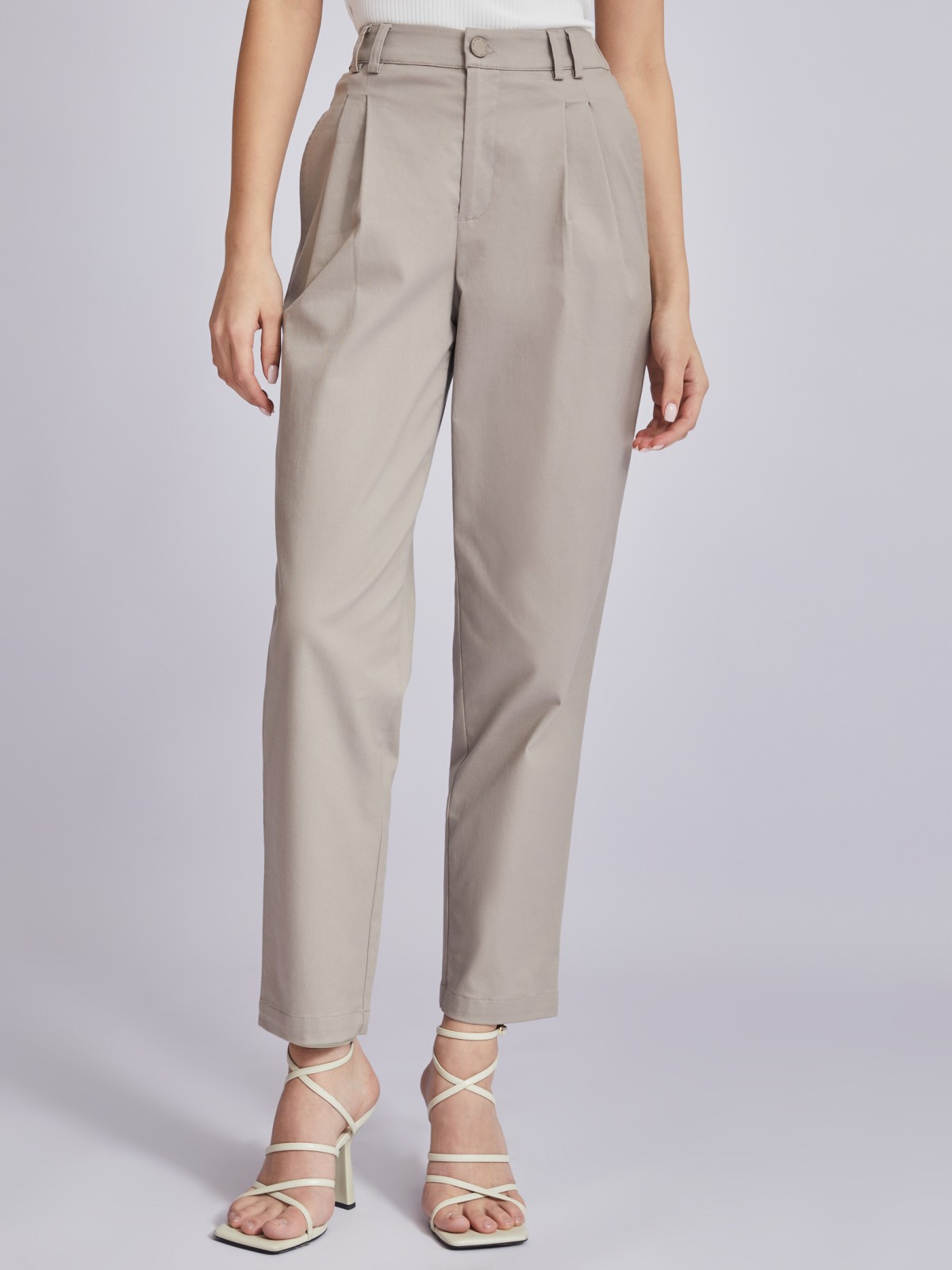 Брюки фасона Carrot на резинке