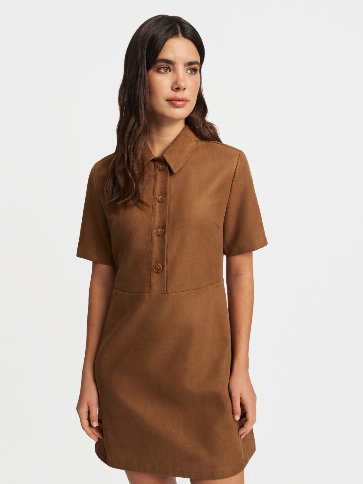 Платье поло из экозамши