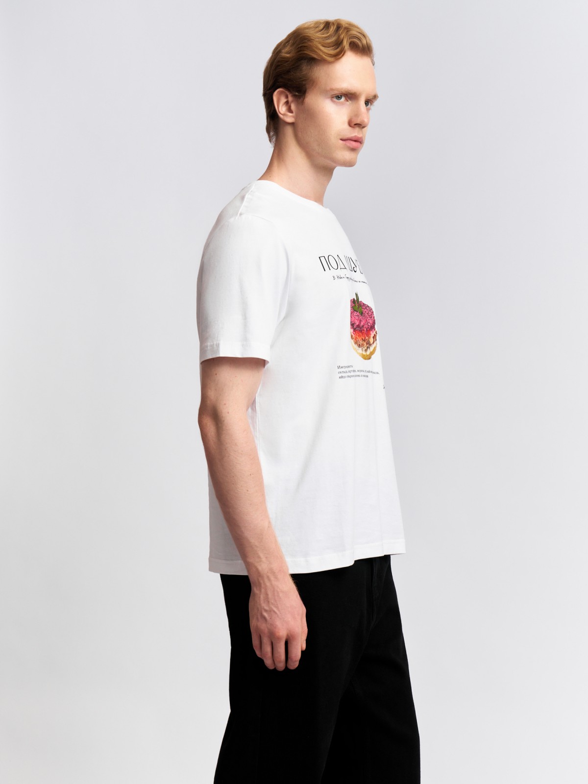 Новогодняя футболка из хлопка с принтом