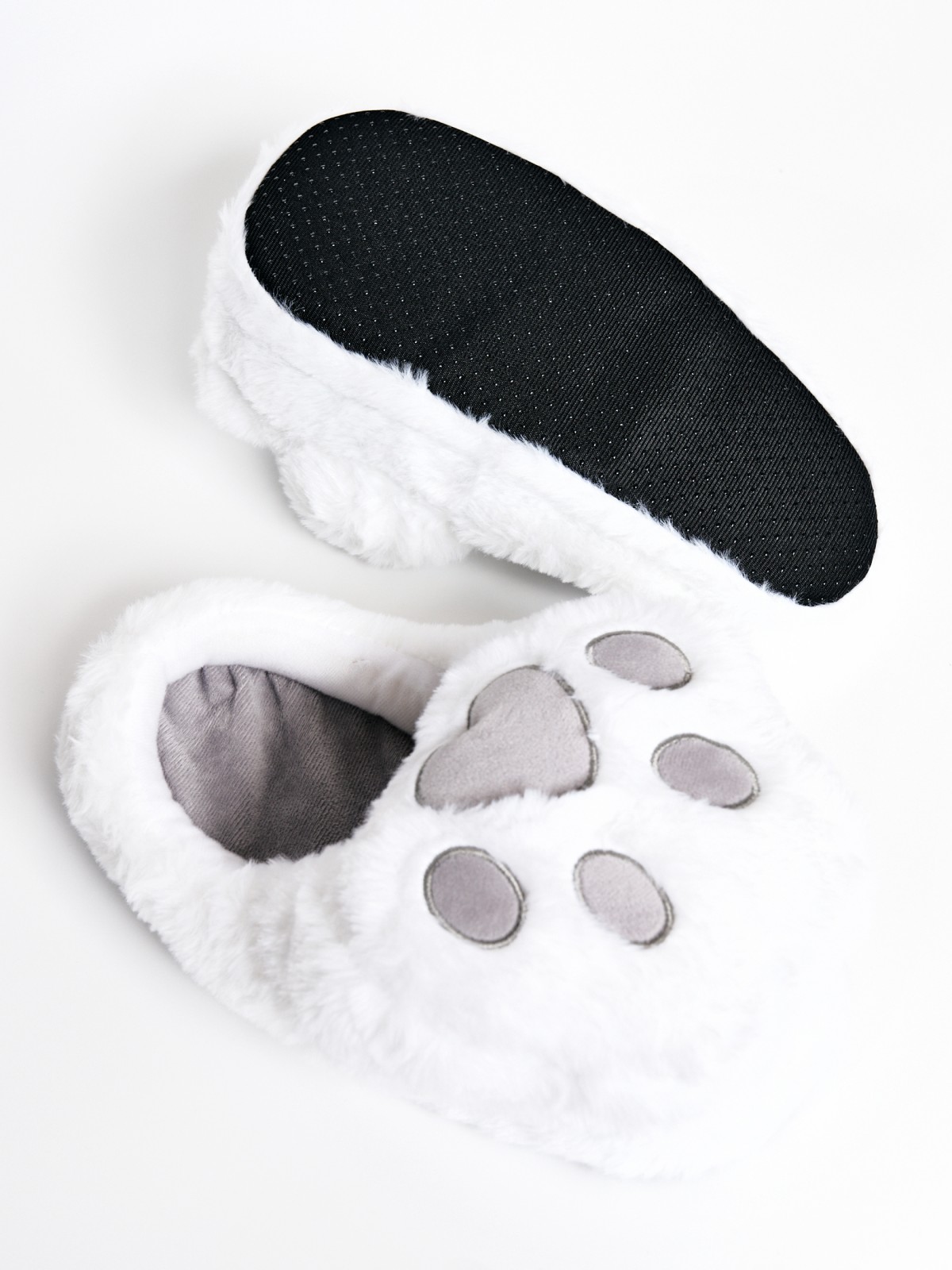 Домашние меховые тапочки c лапами