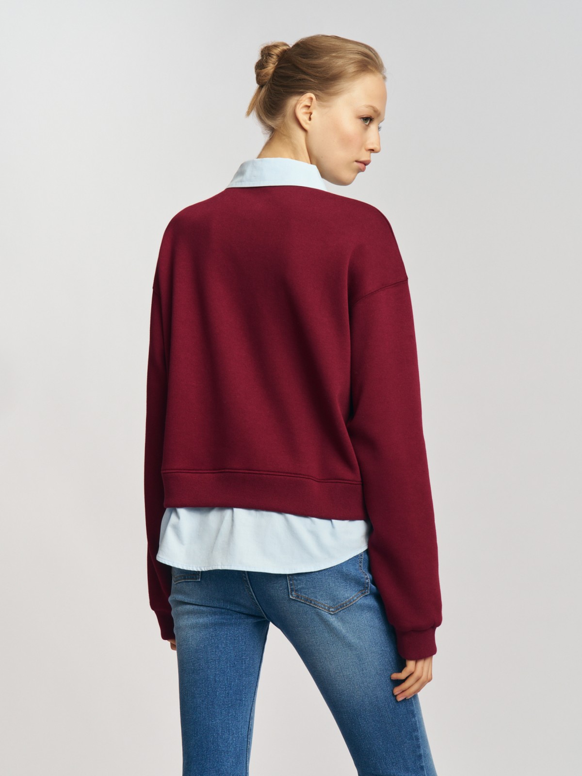 Комбинированный трикотажный свитшот