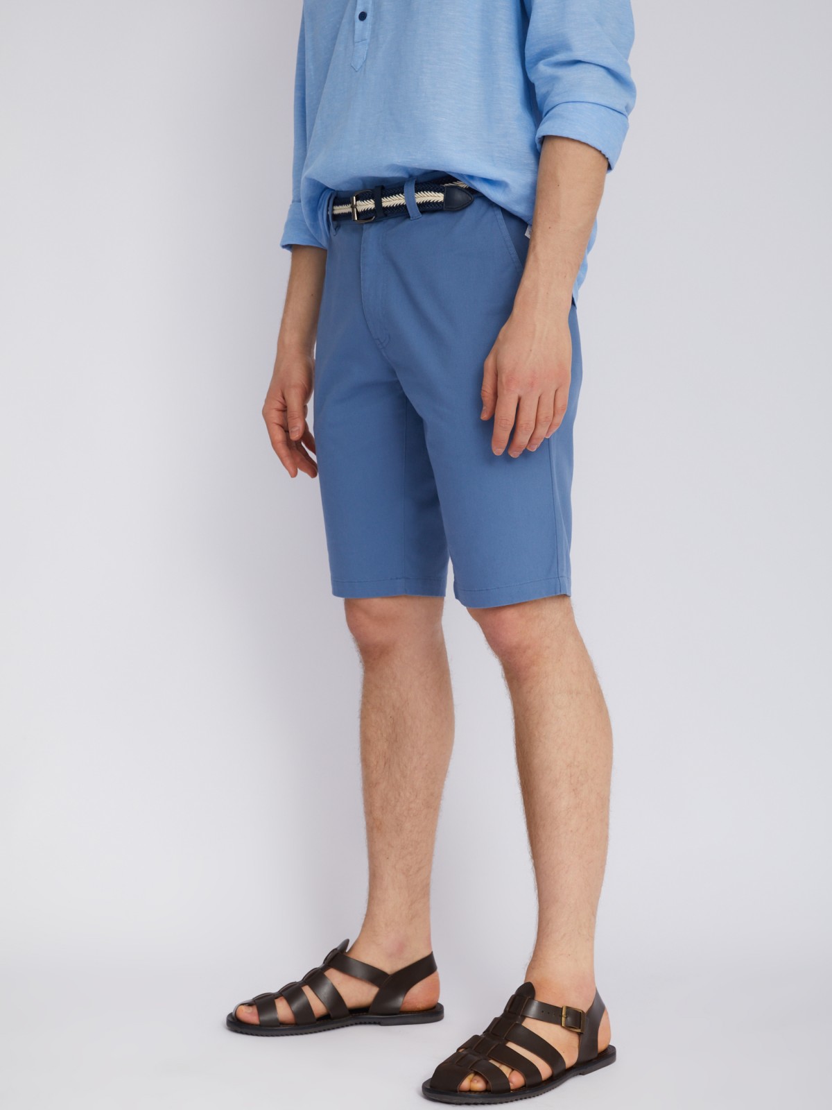 Удлинённые шорты из хлопка с ремнём