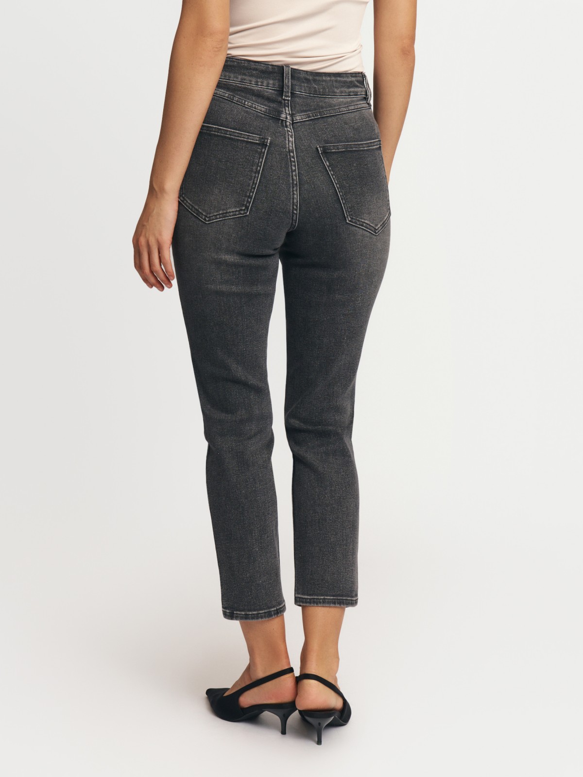 Джинсы силуэта Slim с высокой посадкой