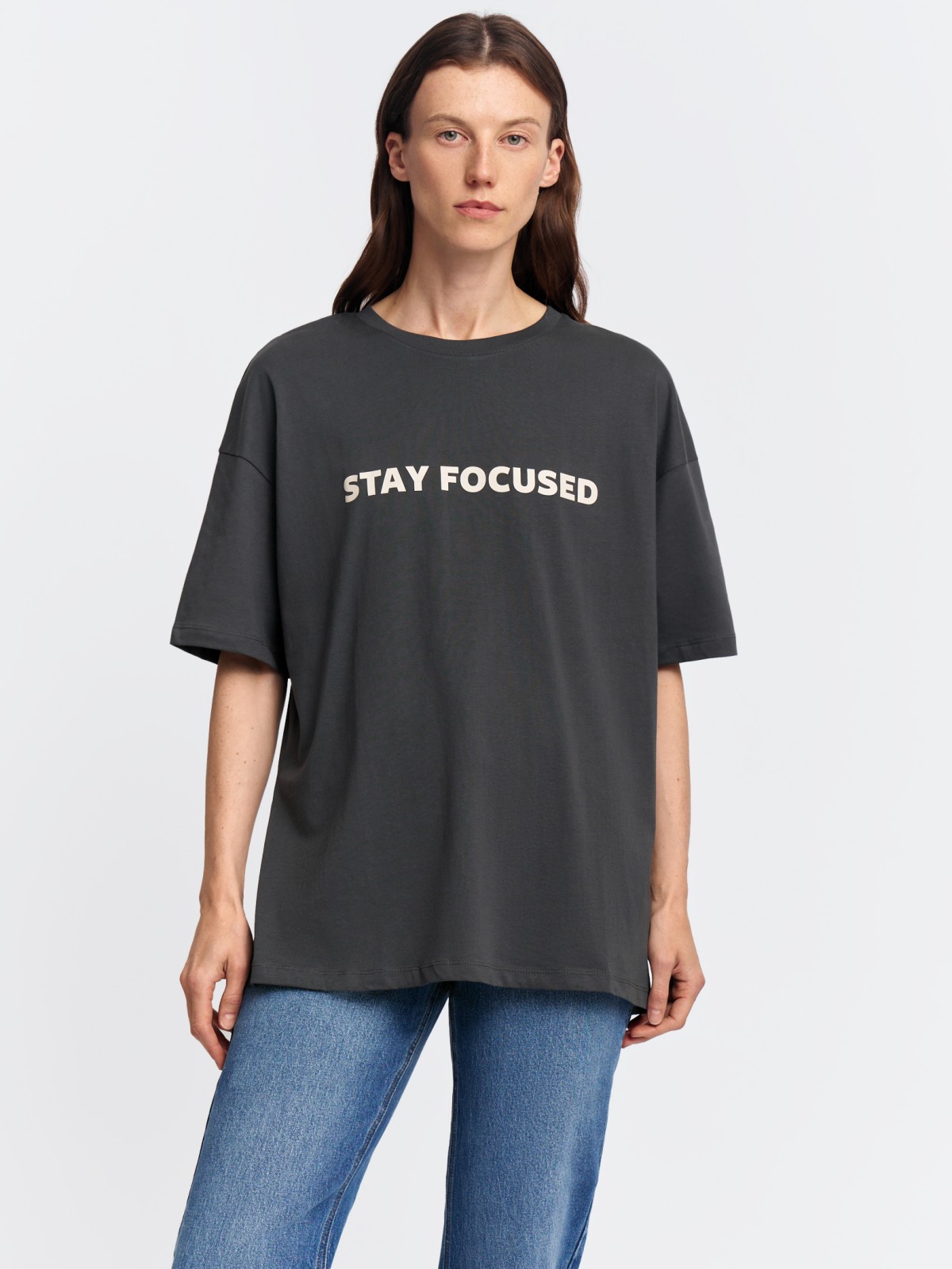 Футболка оверсайз из хлопка с принтом