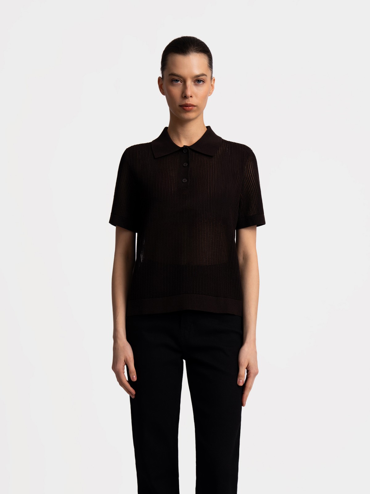 Джемпер поло с коротким рукавом