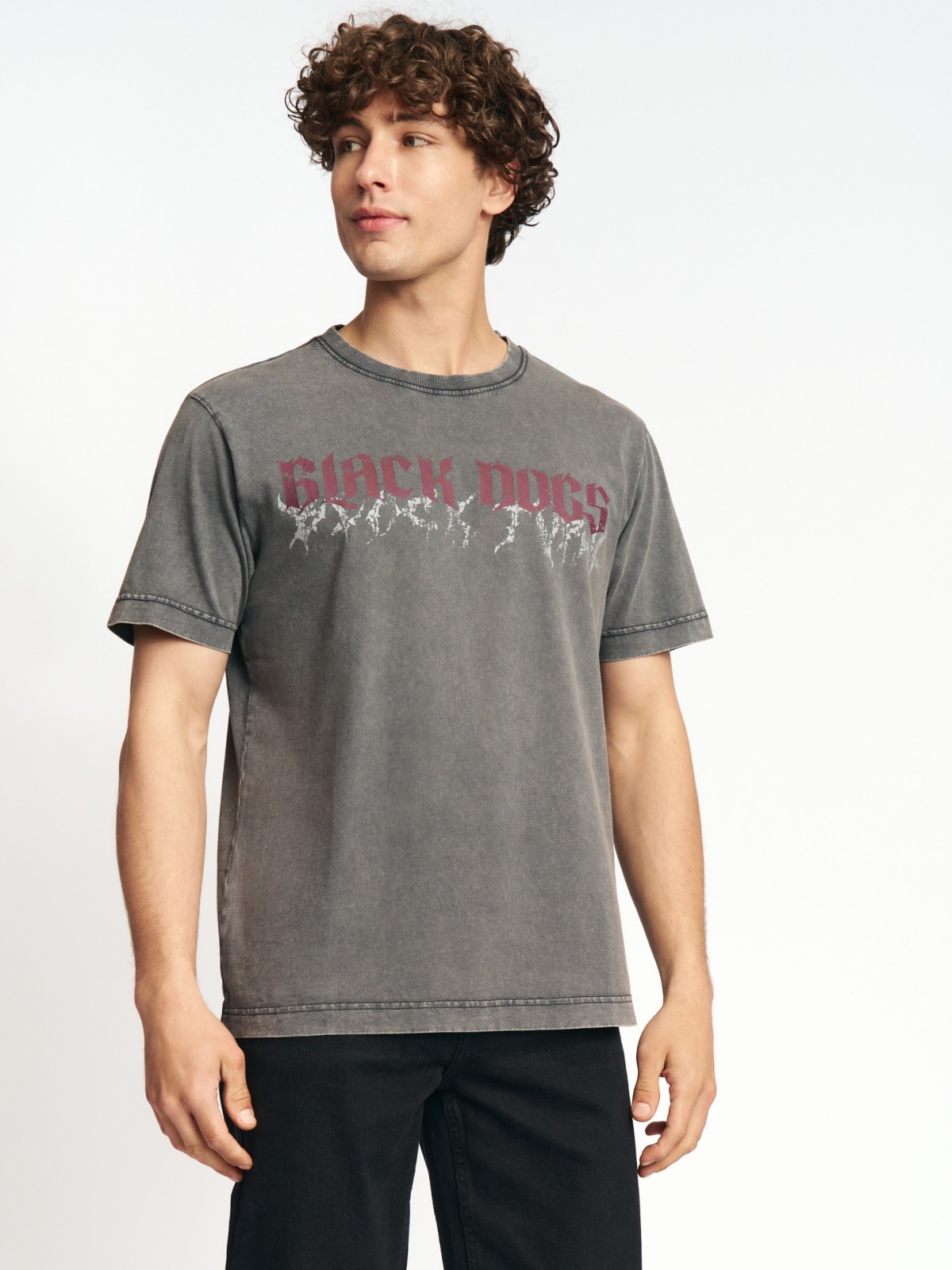 Футболка из хлопка с принтом-надписью