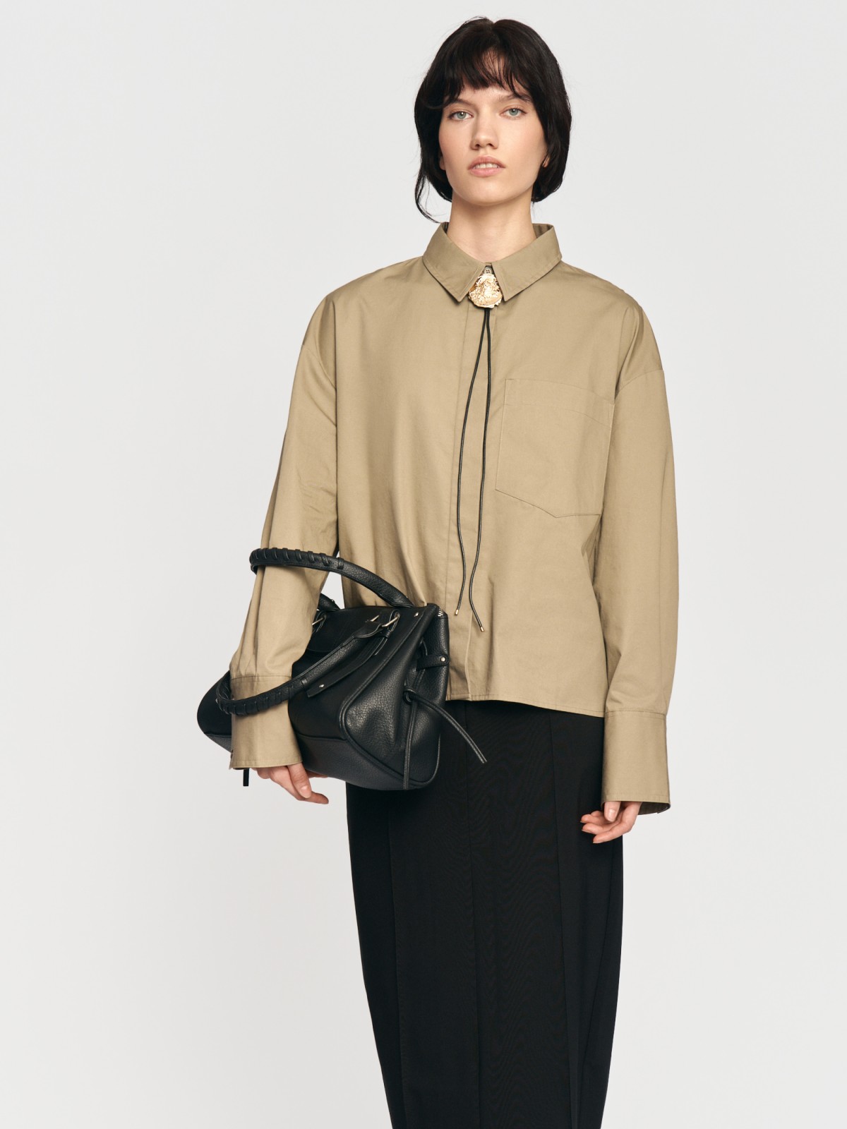 Рубашка из хлопка с длинным рукавом