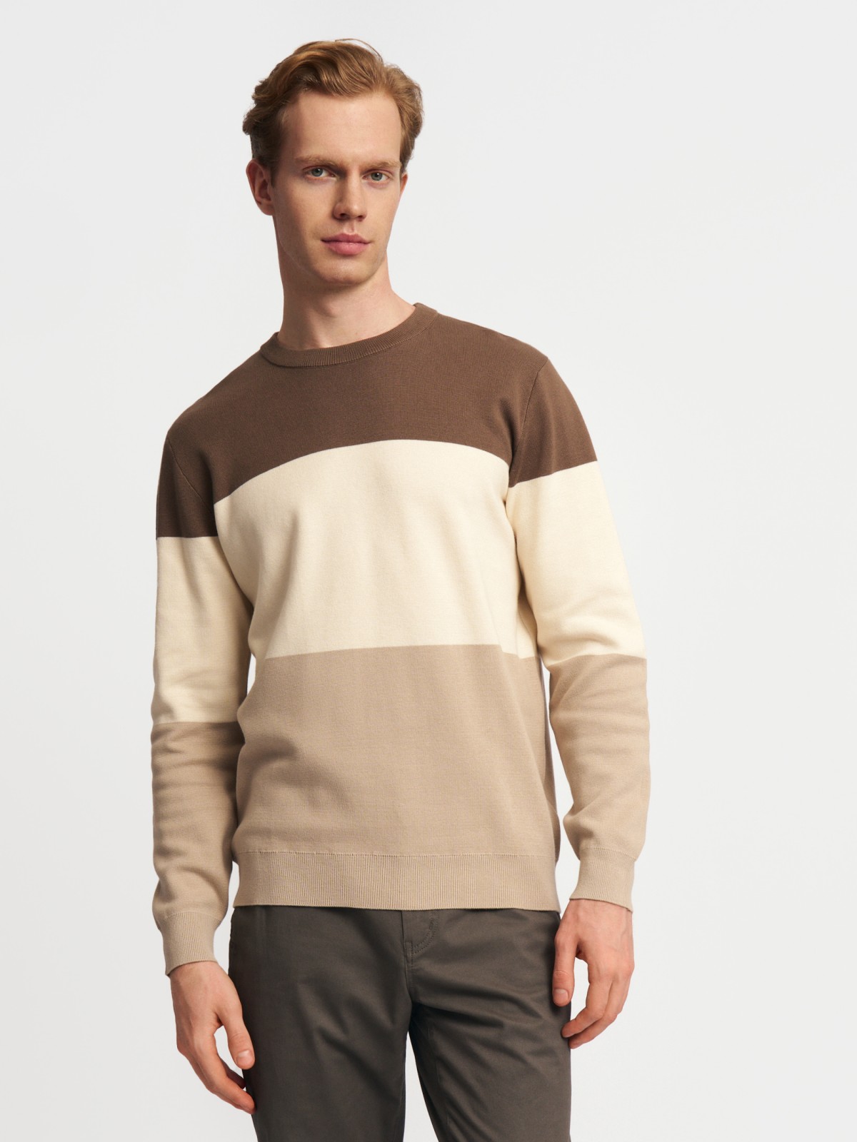 Тонкий вязаный джемпер из хлопка