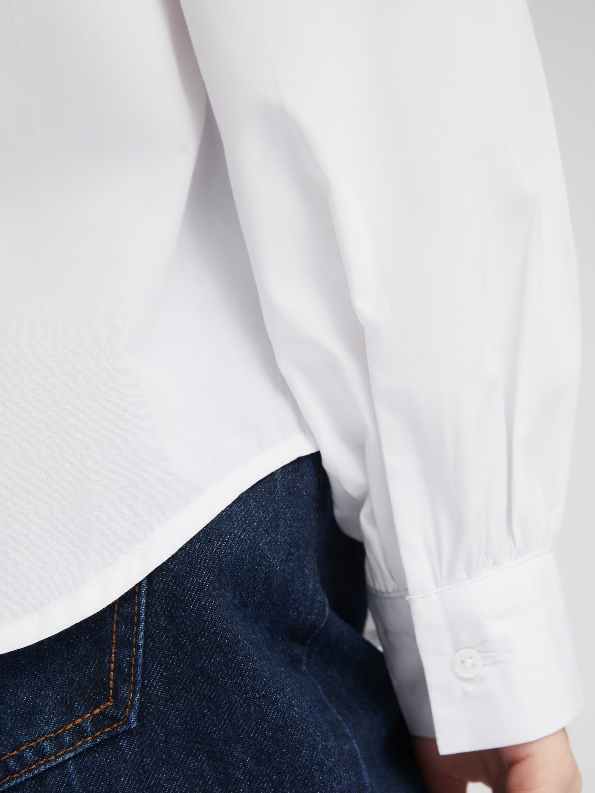 Рубашка оверсайз силуэта с объёмным рукавом zolla 02411117Y413, цвет белый, размер XXS - фото 6