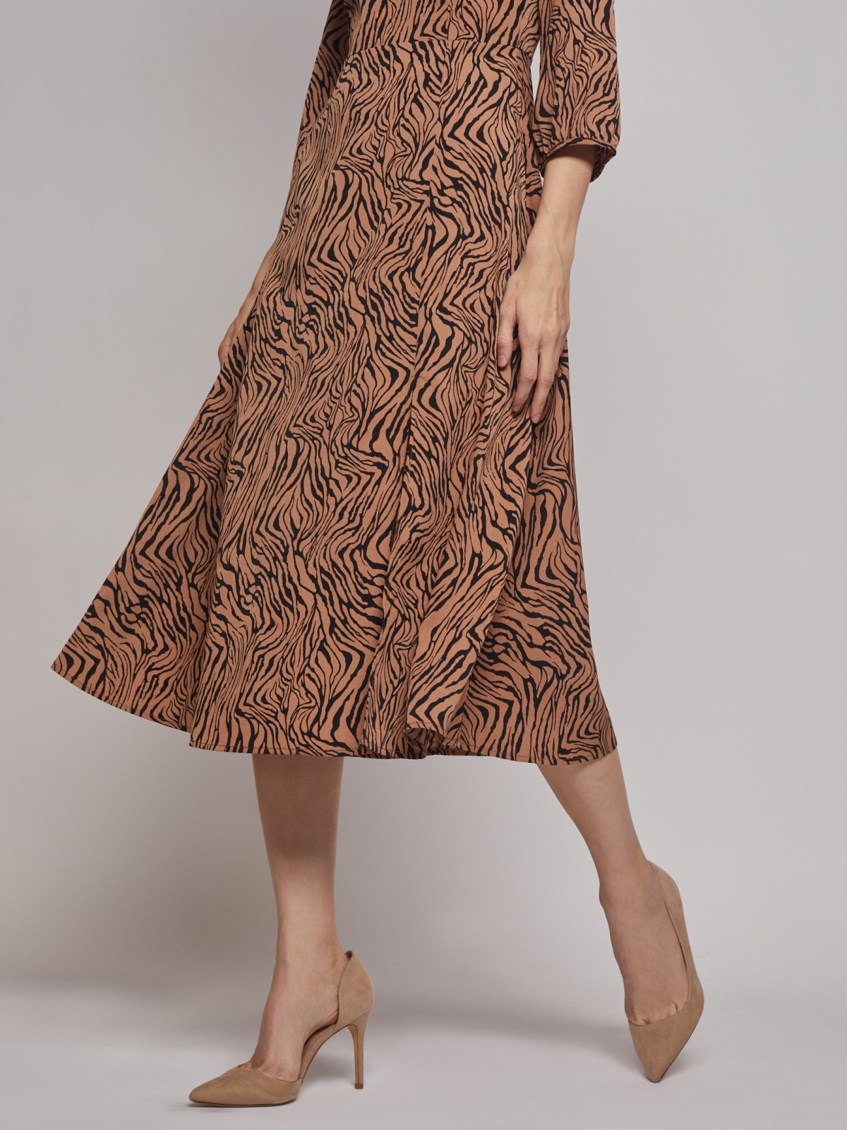 Платье zolla 023128208133, цвет коричневый, размер S - фото 5