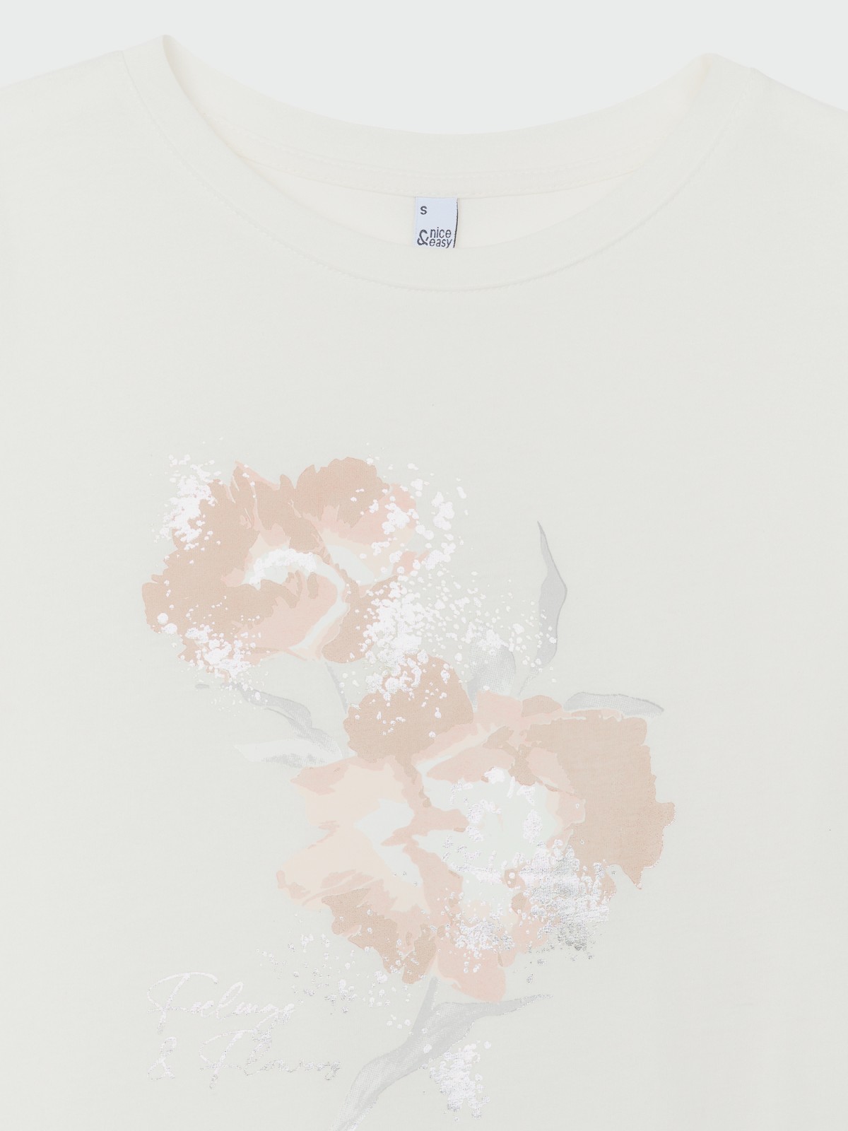 Футболка из хлопка с коротким рукавом и принтом