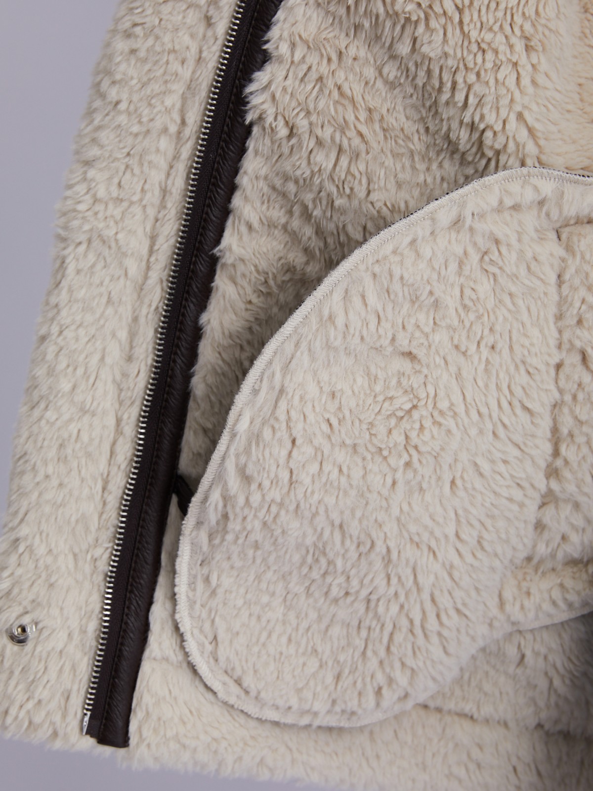 Тёплая куртка-дублёнка из экокожи с искусственным мехом по подкладке zolla 023335550124, цвет коричневый, размер XS - фото 5