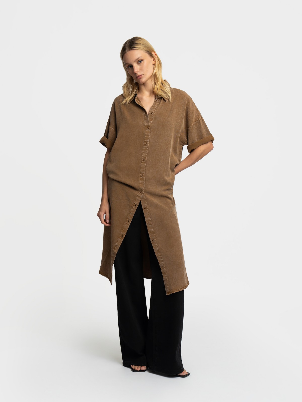 Платье-рубашка миди