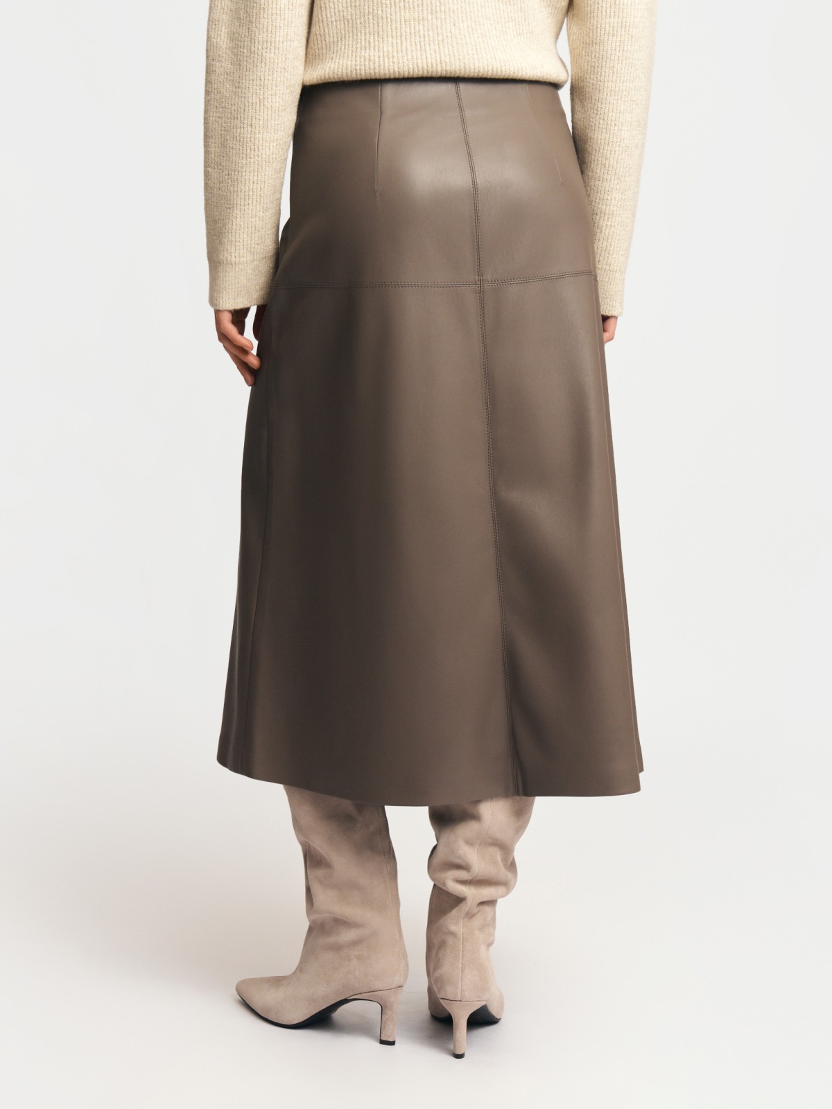 Юбка миди из экокожи