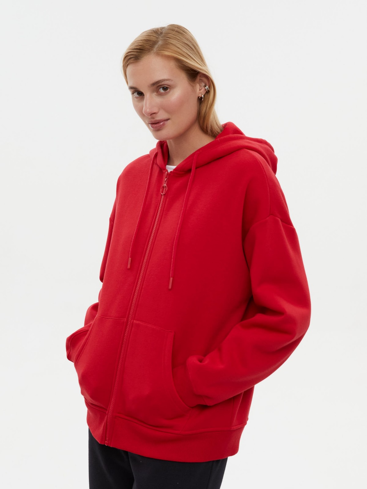 Утеплённая оверсайз толстовка с начёсом