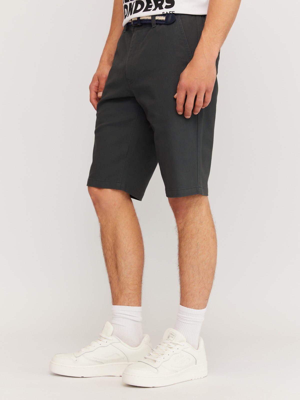 Удлинённые шорты из хлопка с ремнём