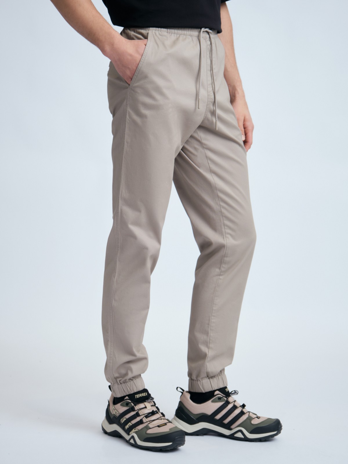 Брюки-джоггеры из хлопка на резинке