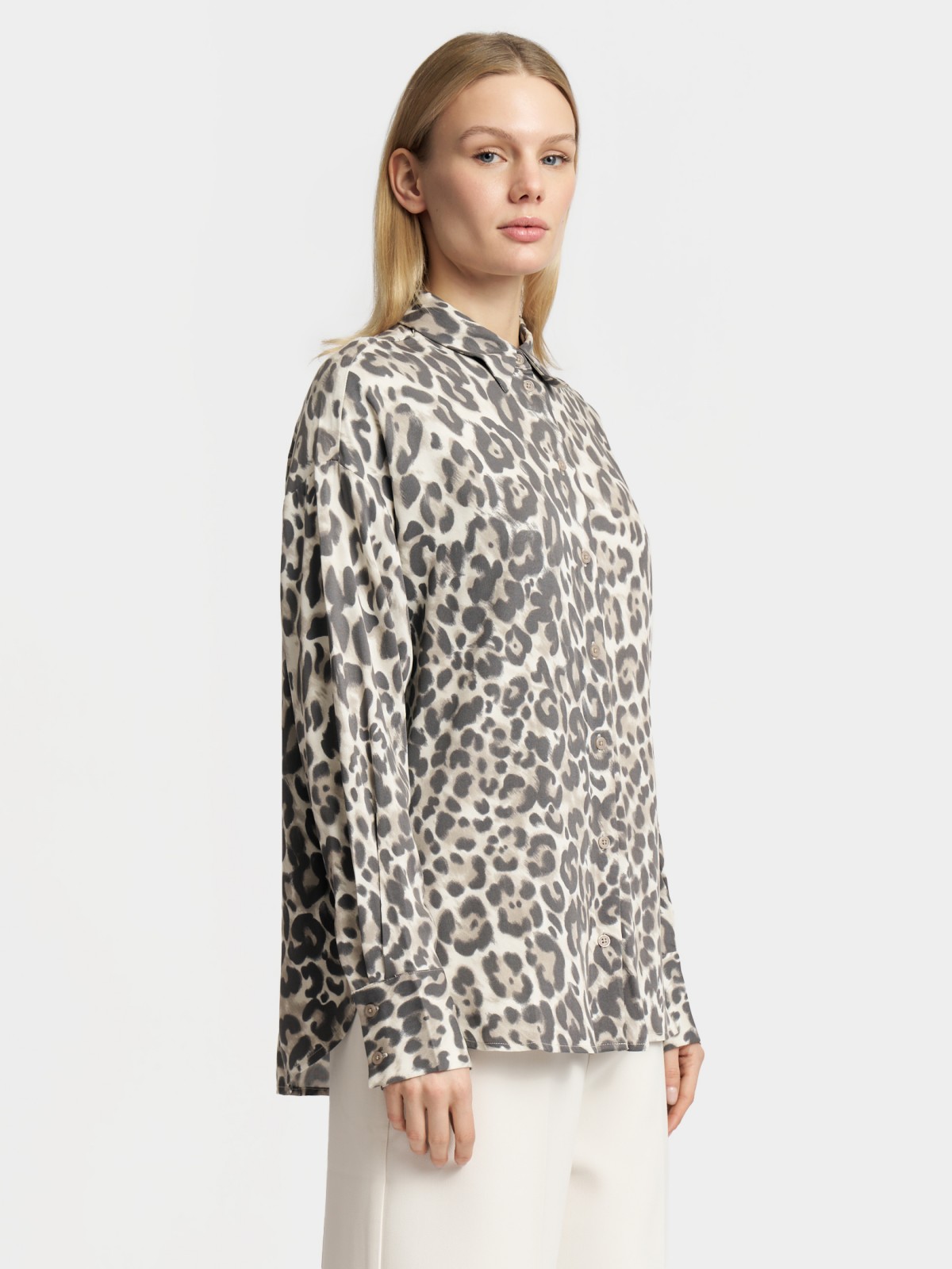 Рубашка из вискозы с леопардовым принтом