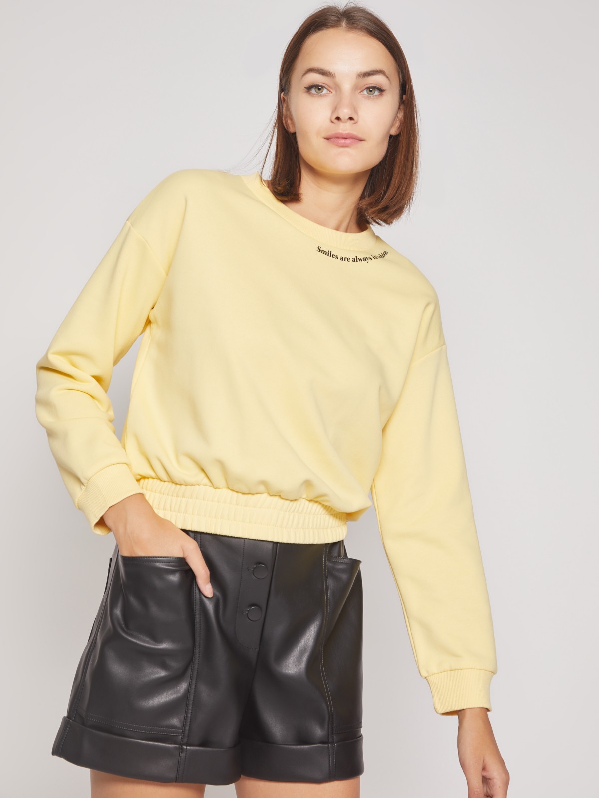 Оверсайз свитшот на резинке